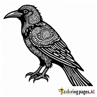 Polynesian tattoo pattern crow