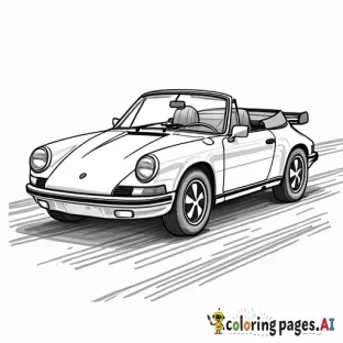 porsche - Free Printable Coloring Page