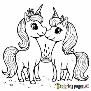 princess and unicorn at birthday party