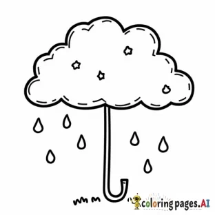 printable picture of a rain for pre-K student to color