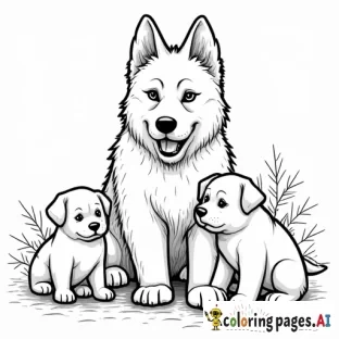 puppies and scary big dog