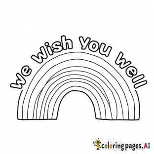 rainbow with We Wish You Well over the rainbow in bubble letters