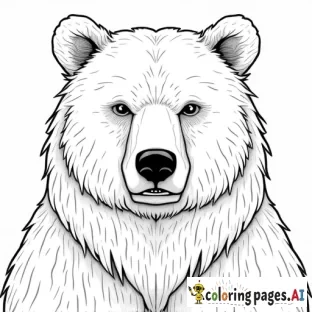 Realistic grizzly Bear. Coloring book cover