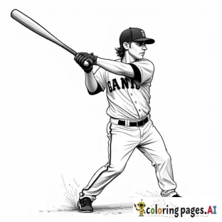 san francisco giants 2nd baseman Bruce Miller hitting a baseball