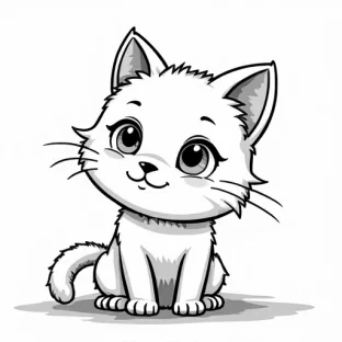 sans cat coloring page