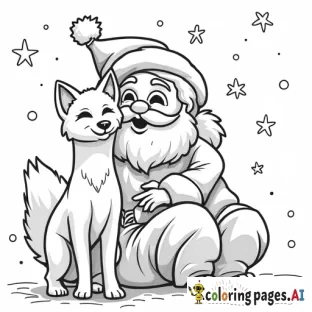 Santa with a arctic fox