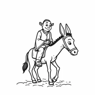 shrek riding donkey