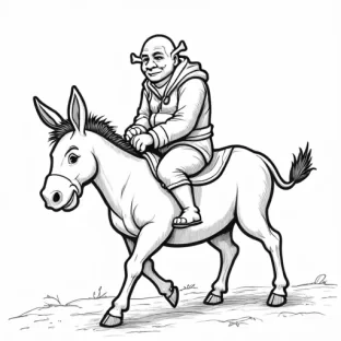 shrek riding donkey