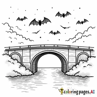 simple bats flying out from a bridge