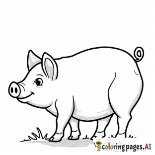 simple color by shape pig on a farm for kindergarten kids