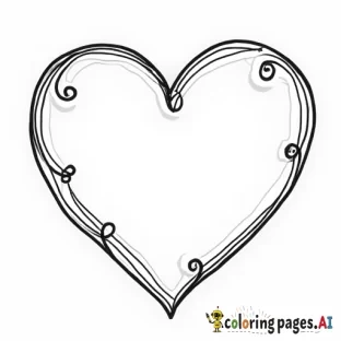 Simple Heart - A classic heart shape with a few decorative swirls around it.