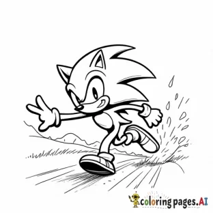 Sonic the hedgehog running fast in green hills