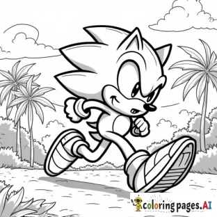 Sonic the hedgehog running in green hills
