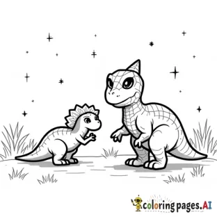 spider man and 2 dinosaurs at a party