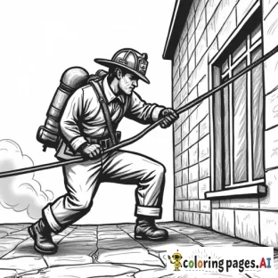 Spider-Man as a firefighter, helping rescue people from a building with his webbing.