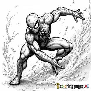 spider-man being caught by venom