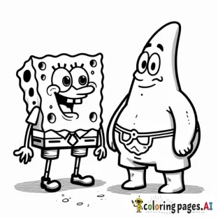 spongebob and patrick, with golden chains necklaces