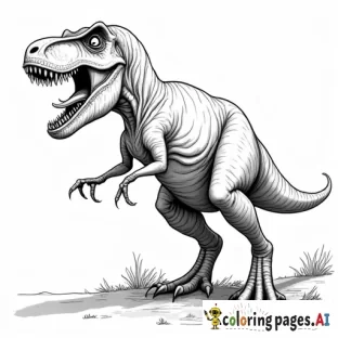 T. rex fighting a raptor