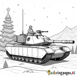 tank with christmas background