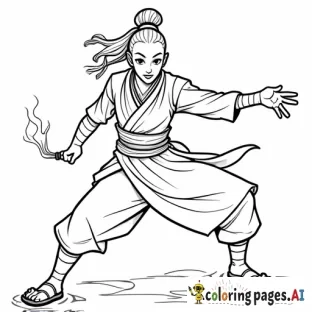 The characters of avatar the last airbender defeating princess Azula