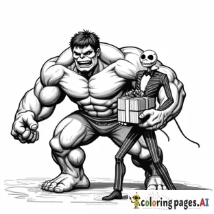 The hulk and jack skellington delivering presents