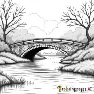the wooden  north bridge from concord ma no brick