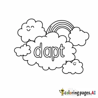 The word “adapt” in clouds with a rainbow and smiley faces