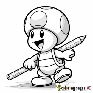 Toad hitting Mario with stick from the movie