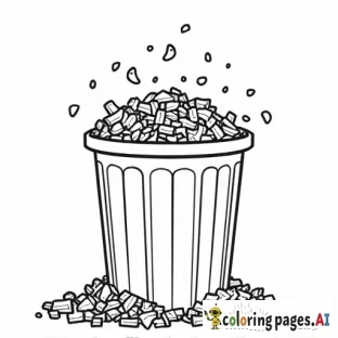 trash can with overflowing garbage