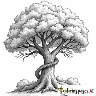 Treehouse with multiple levels deep in the forest