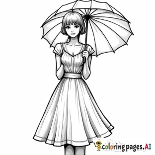 Trendy young woman holding umbrella