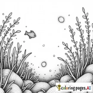 underwater marine life scene with fractal patterns