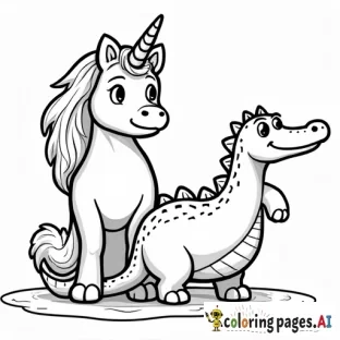 unicorn cat and crocodile