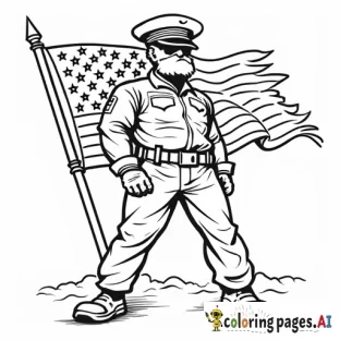 united states marine corp mascot with an flag behind it saying usmc