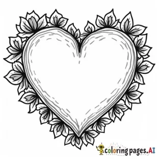 Valentines heart with roses around it