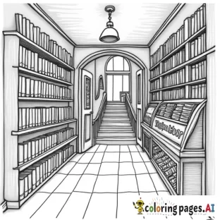 Vintage bookshop scene