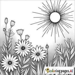 Vinyl Record with flowers and sunshine