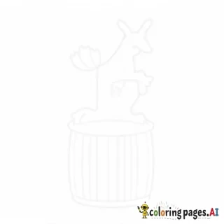 goat jumping on top of barrel