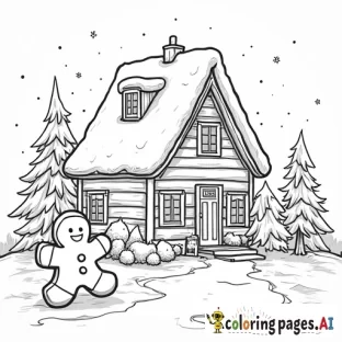 winter wonderland with gingerbread