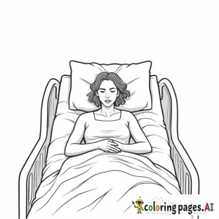 Woman in hospital bed