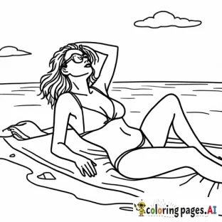Woman sunbathing