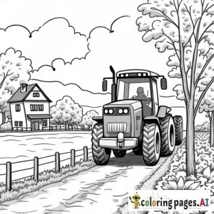 zeichne eine seite für ein malbuch thema bauernhof tiere traktoren etc