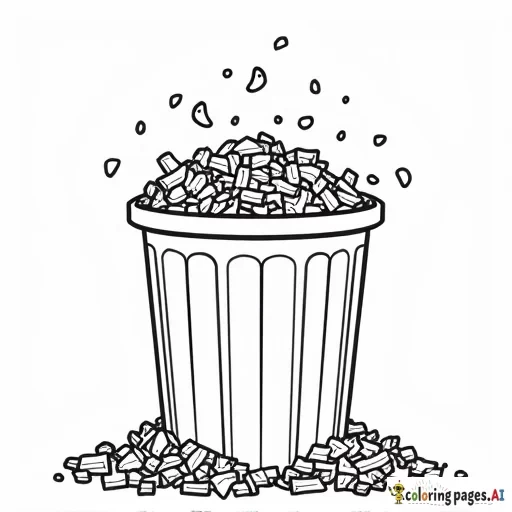 trash can with overflowing garbage