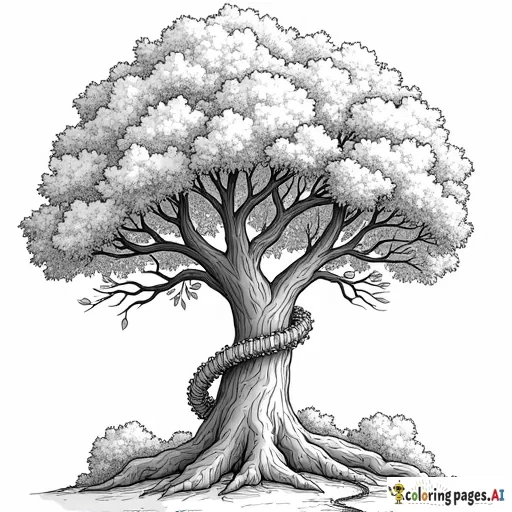 Treehouse with multiple levels deep in the forest