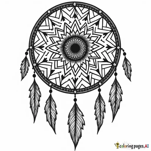 Tribal multi-dreamcatcher mandala