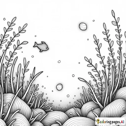 underwater marine life scene with fractal patterns