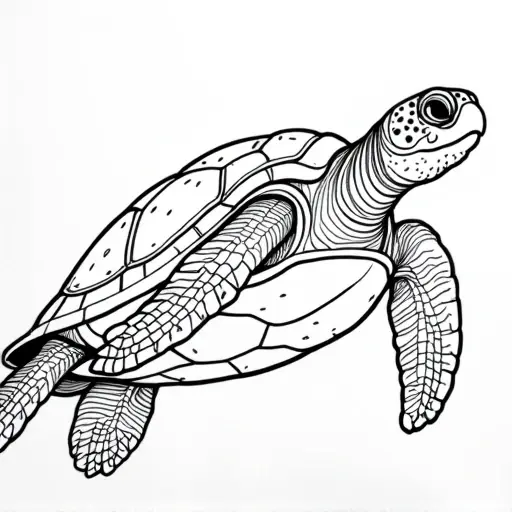 underwater sea turtle - Free Printable Coloring Page