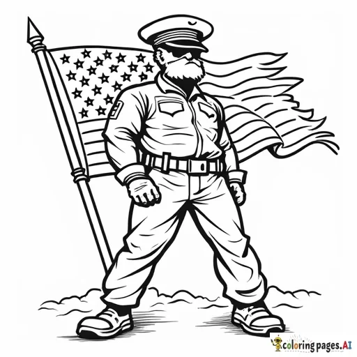 united states marine corp mascot with an flag behind it saying usmc