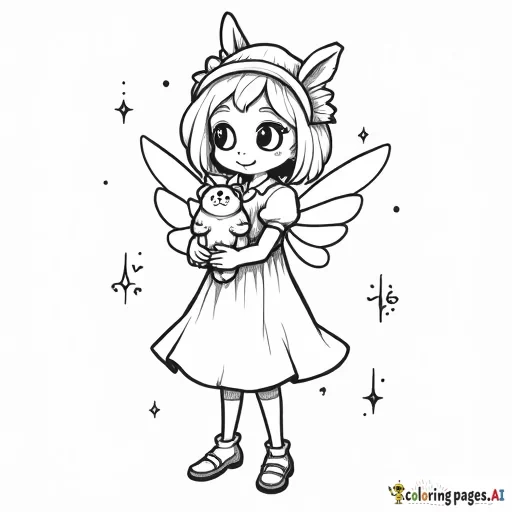 Fairy holding a cat