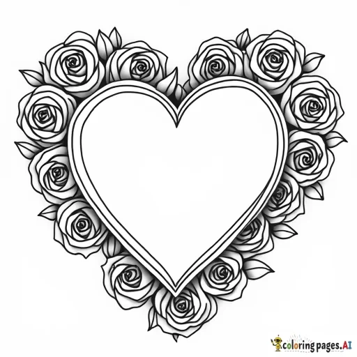 Valentines heart with roses around it